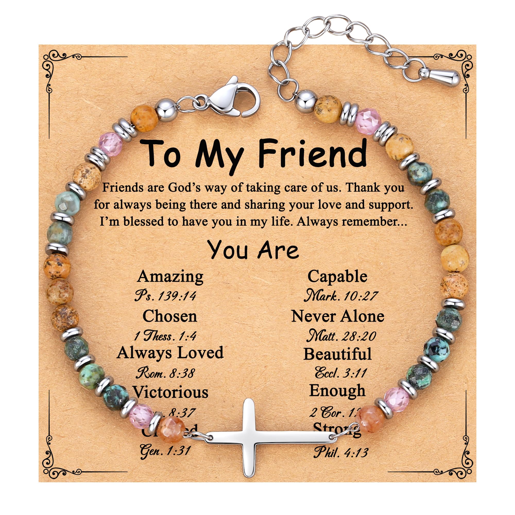 TONY SANDY Christian Cross Bracelet for Women Easter Gifts for Teens Kids Girls Confirmation Baptism Gifts Unique Gift