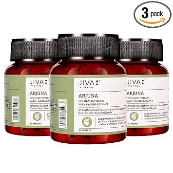Jiva Arjuna Tablet Promotes Heart Health | Manages Cholesterol Level - 60 Tablets (Pack of 3)