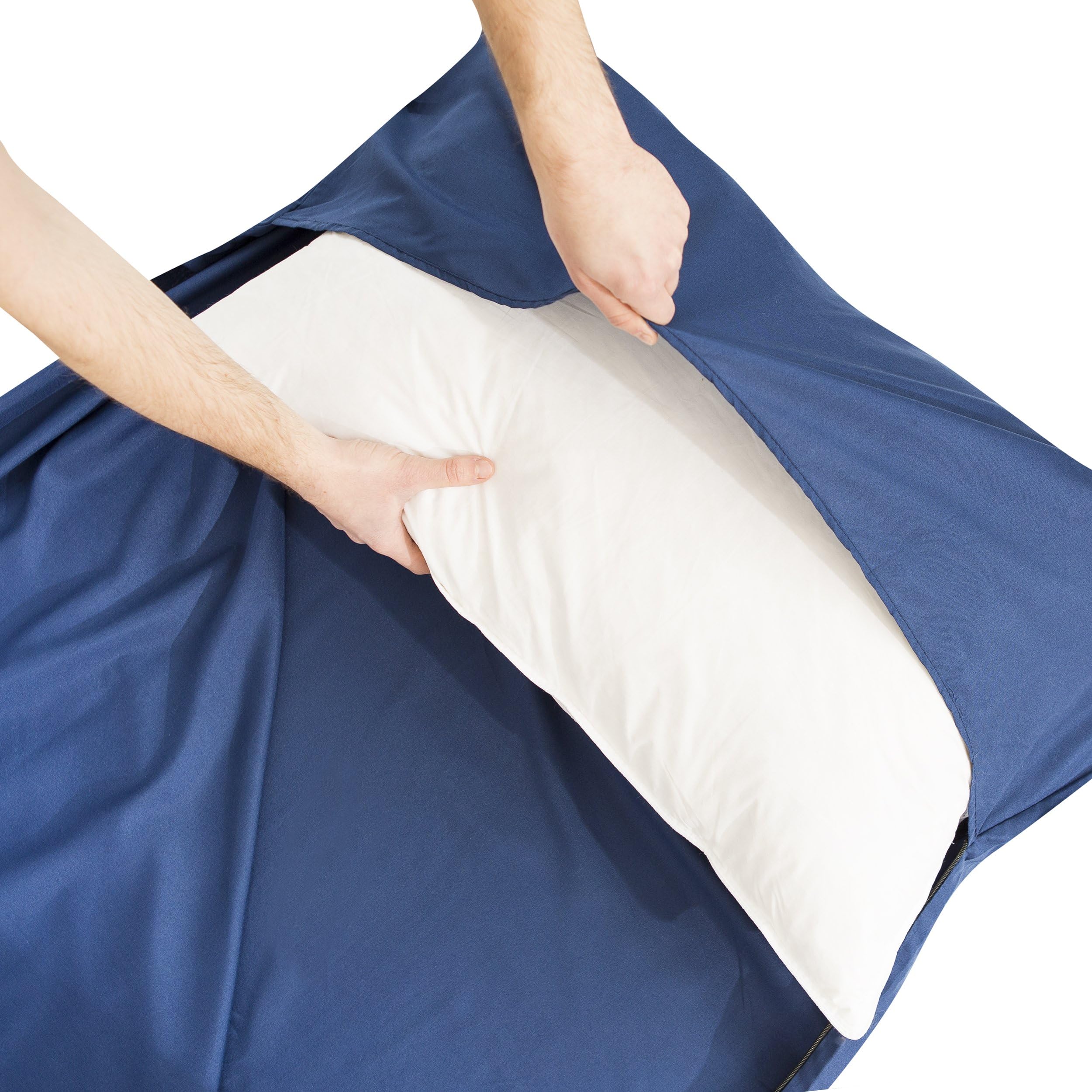 Miqio® Sac de Couchage 2 en 1 avec Fermeture éclair (Gauche ou Droite): Sac de Couchage Ultra-léger et Confortable pour Voyage et Couverture de Voyage XL en 1 – Sac de Couchage intérieur pour l'été