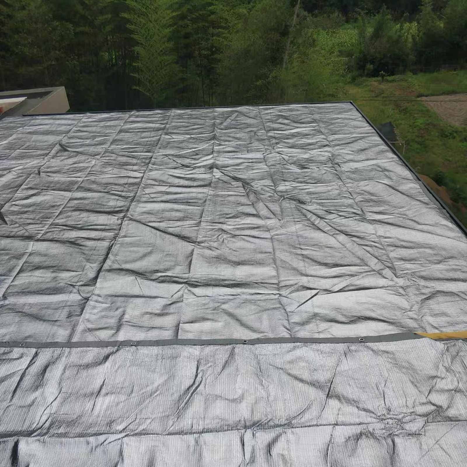 99% aluminiowy, zacieniony materiał do samochodów, psów i roślin, srebrny, 3 x 9 m, z przelotkami, osłona do ogrodu, na patio, szklarnię, zadaszenie, pergolę i budy