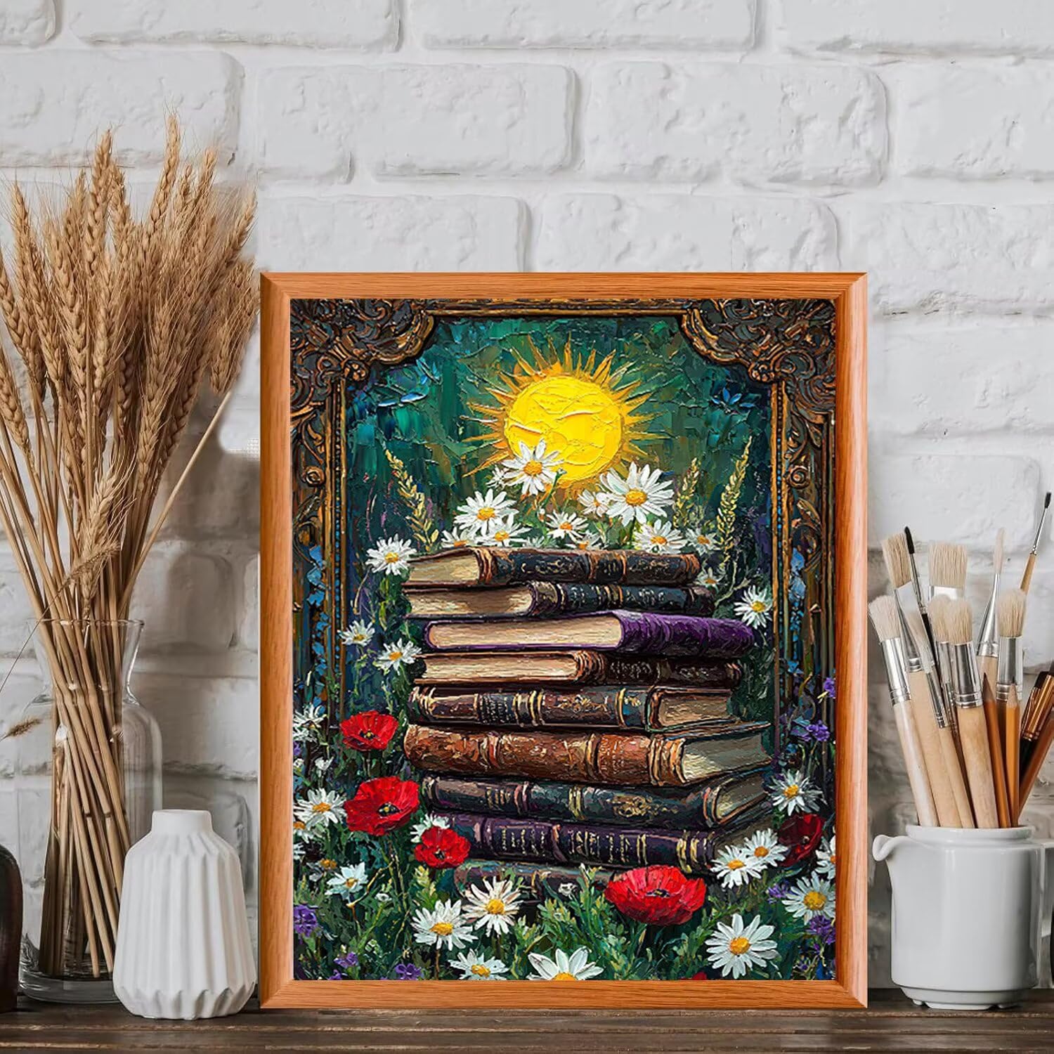 WEISHIWE Malen nach Zahlen Erwachsene Blumen mit Buch, 70x90cm x-429 | Handgemalt Ölgemälde Kit für Mädchen Jungen ab 7 8 9 Jahre, Rahmenlos, für die Wanddekoration zu Hause, DIY Acrylmalerei