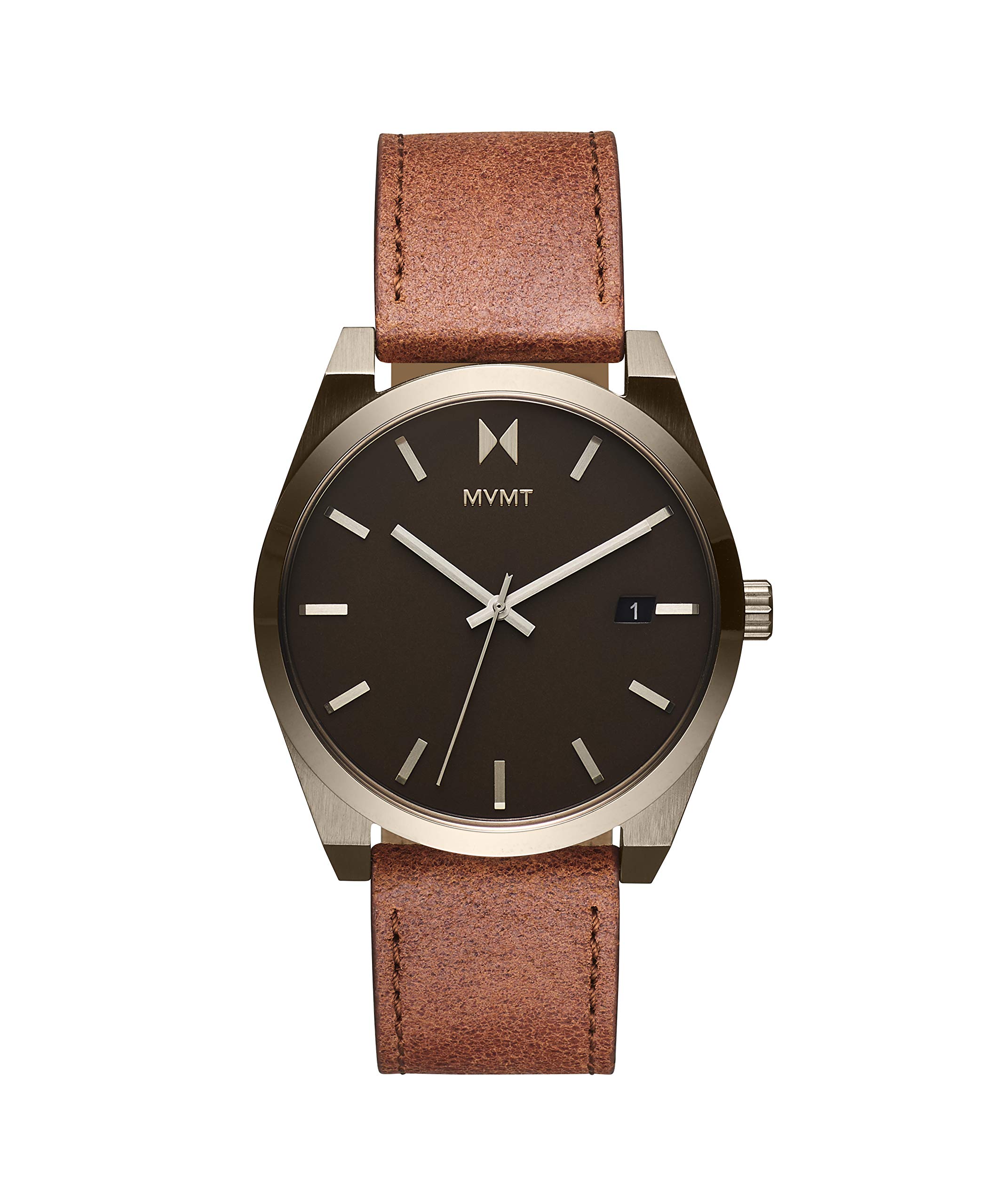 Mvmt Analogue Quartz Watch For Men With Brown Leather Strap
