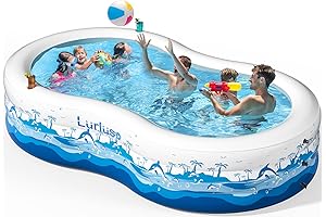 Spacious Inflatable Outdoor Kid Pool for Summer Fun: 130" x 72" x 22"