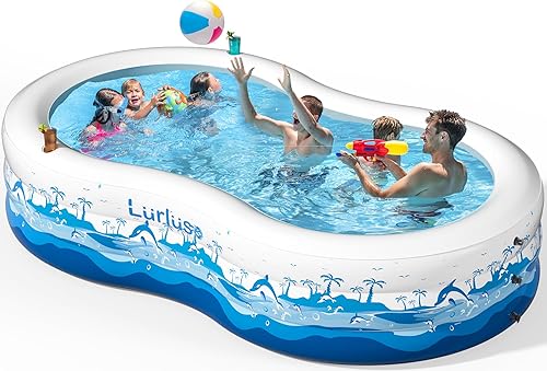 Piscina inflable con asientos, tamaño 130 x 72 x 22 pulgadas, piscina infantil ultra gruesa para niños y adultos, piscina inflable sobre el suelo