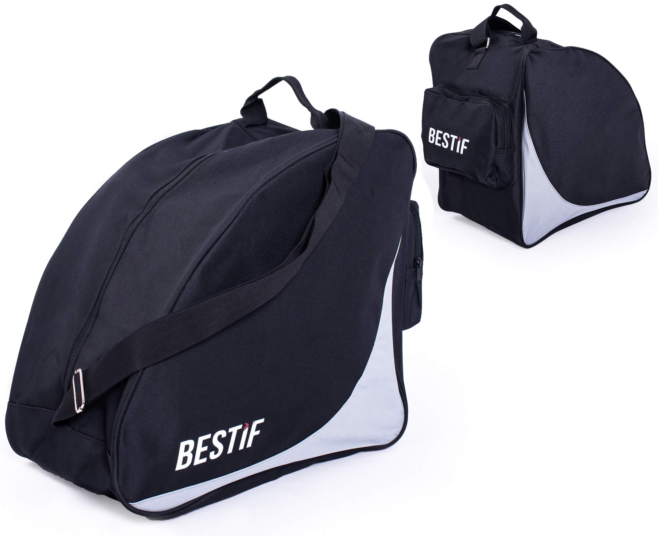 Skischuhtasche Wasserdicht | Tasche Für Skischuhe/Schlittschuhe | Widerstandsfähige Stiefeltasche (Schwarz-Grau)