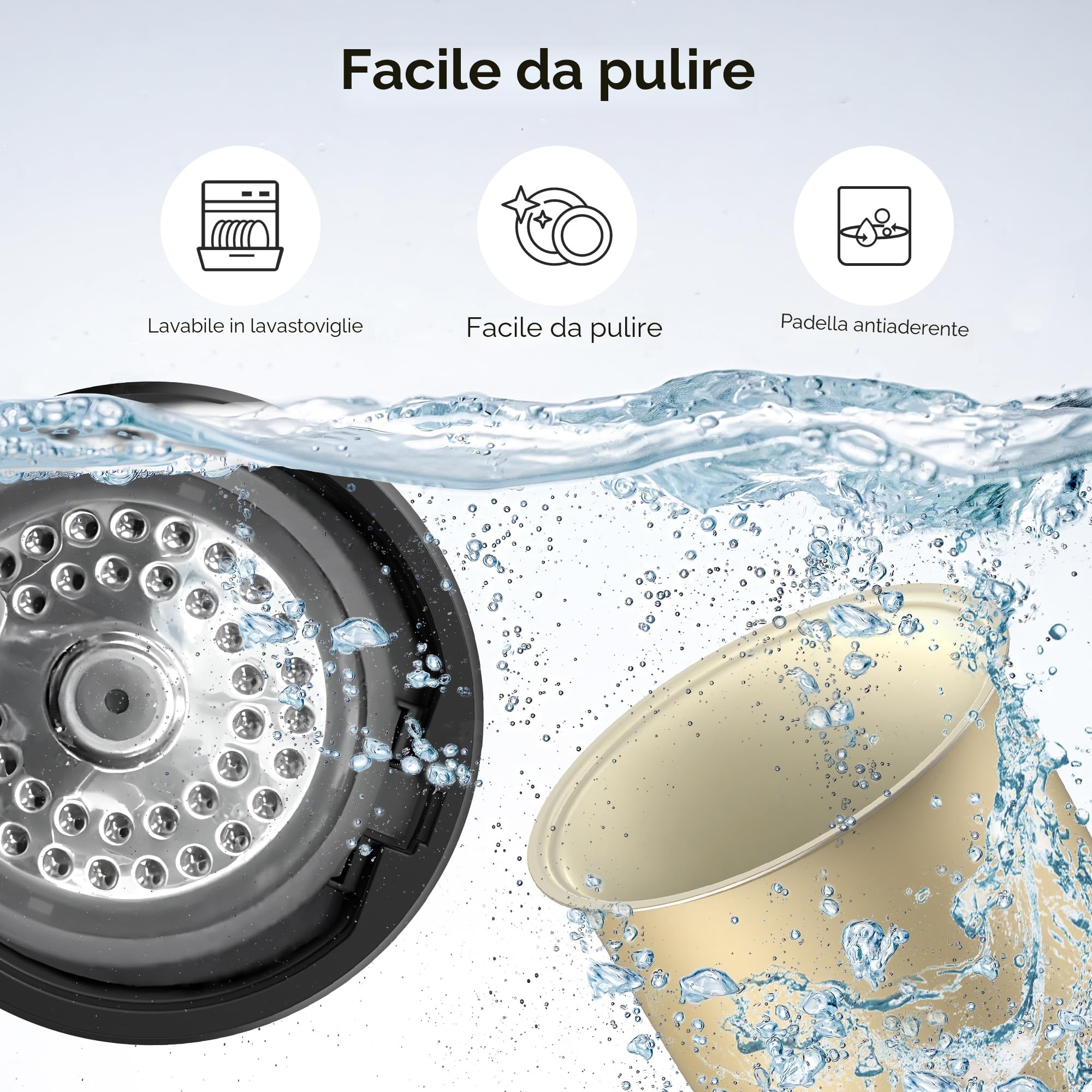 TOKIT Mini Cuociriso Da 1,5 L Per 1-2 Persone – 9 Funzioni, Timer 24 Ore, Interno In Ceramica Antiaderente, Ideale Per Casa, Dormitori Ed Esterni