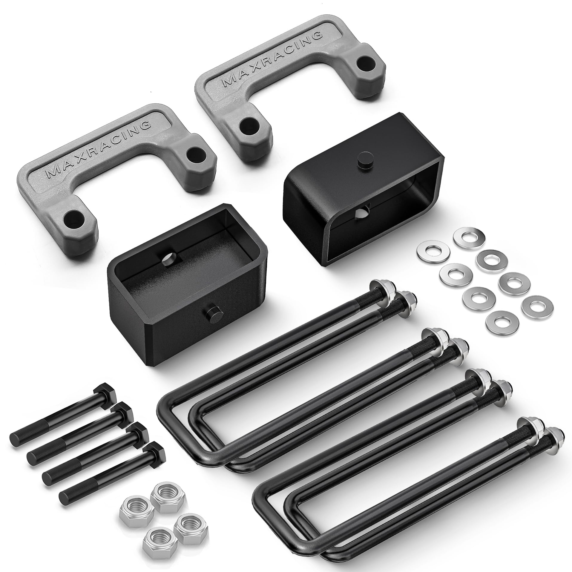 2" Front + 2" Rear Lift Blocks for Silverado Sierra 1500 Square U Bolts