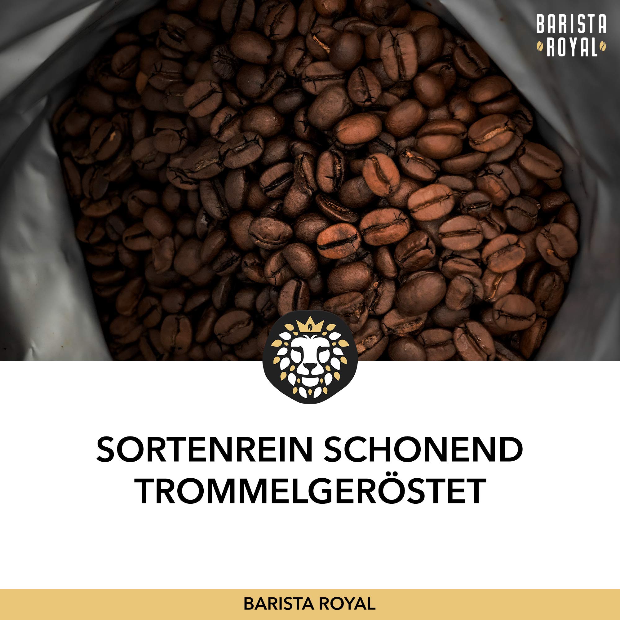 BARISTA ROYAL Bio ziarna espresso 1 kg "Seleccion No.7" | świeże ziarna kawy bezpośrednio z Papua Neuguinea & Honduras | 100% całych ziaren Arabica Espresso | Idealne do w pełni automatycznych ekspresów i sitków