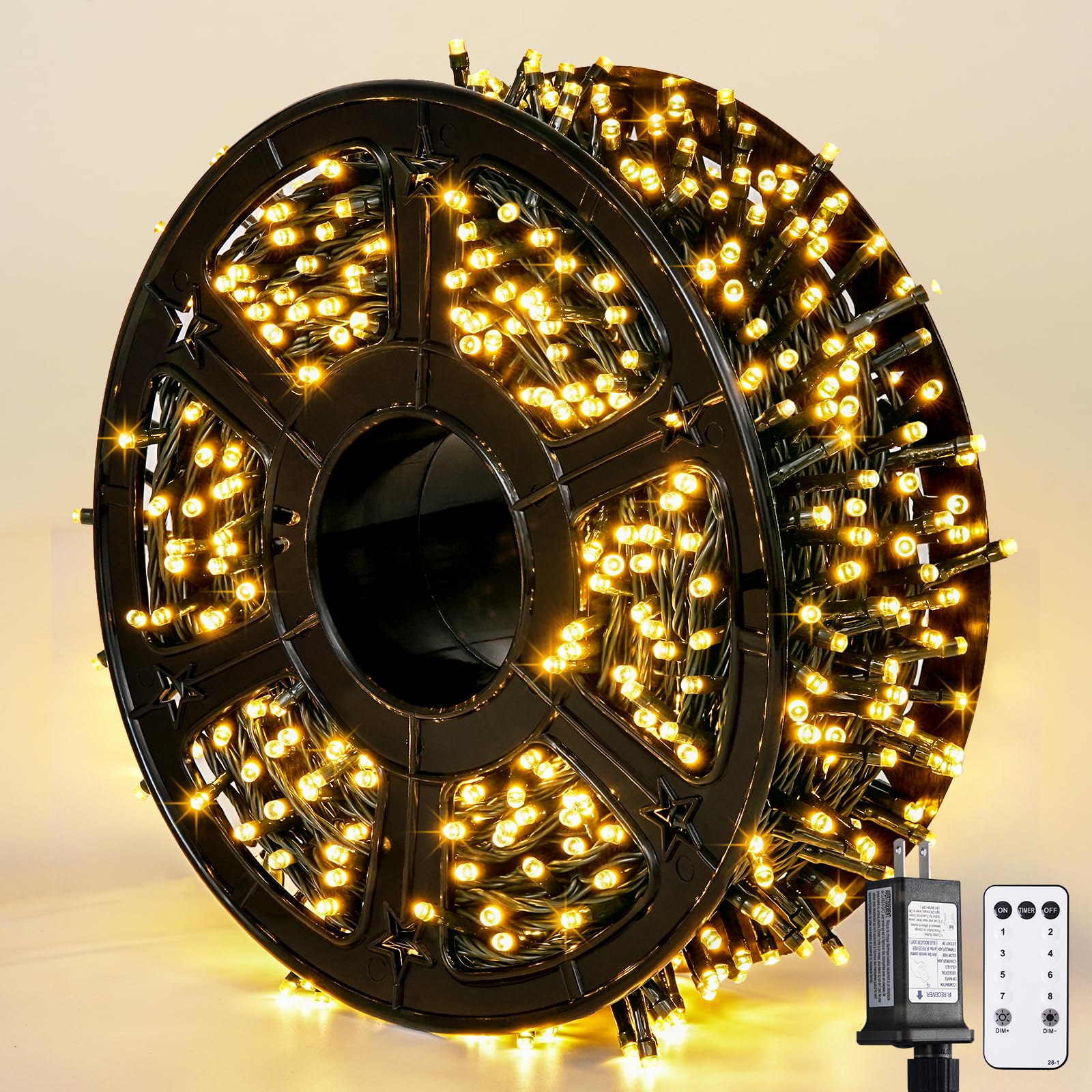 JMEXSUSS 272ft 800 LED Outdoor Christmas Lights, 8 Modes Warm