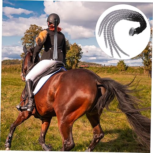 Miniatura 5 de Casco de rastas para cola de caballo, casco de esquí, pelucas para mujer, casco Hong, coletas azules, accesorio para casco de motocicleta, peluca