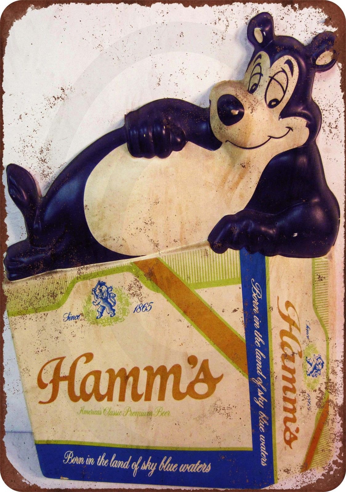 Hamm's Beer Bear Vintage Look Reproduction Metal Sign 8 x 12