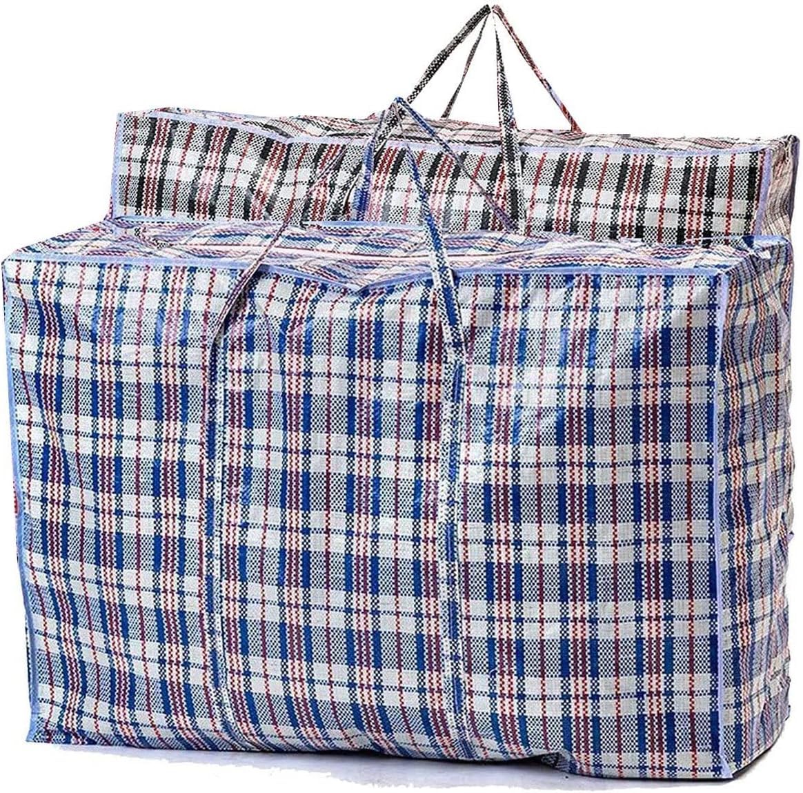 MARKQ [2 Pack] Extra Large Laundry Bags with Zip & Handle | Reusable Storage Bag for Clothes, Moving House, Grocery | Reusable Shopping Bags | Luggage