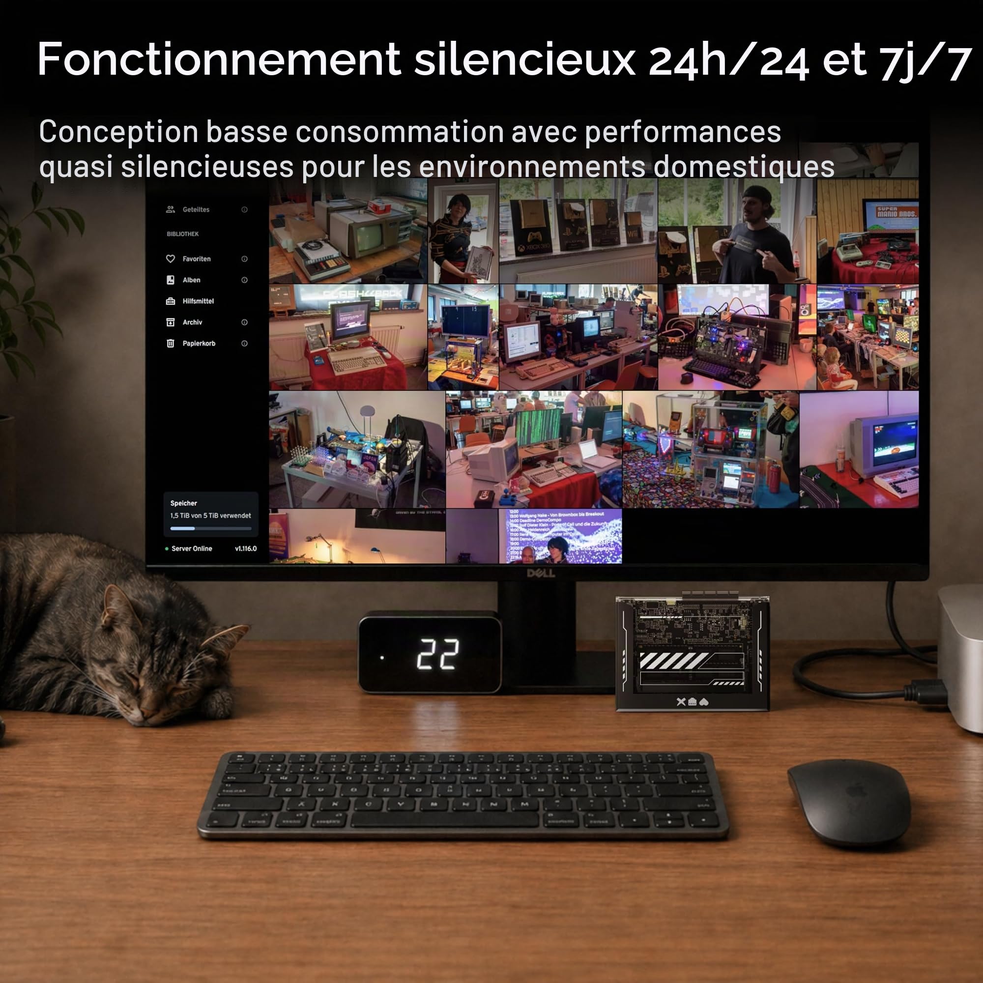 ZimaBlade 7700 Kit NAS de Poche x86 DeskBuild, Serveur Personnel 4 cœurs avec Applications en Un clic, Personnalisation Possible, PCIe x4, Ethernet Gigabit, Serveur multimédia 4K, Stockage en réseau