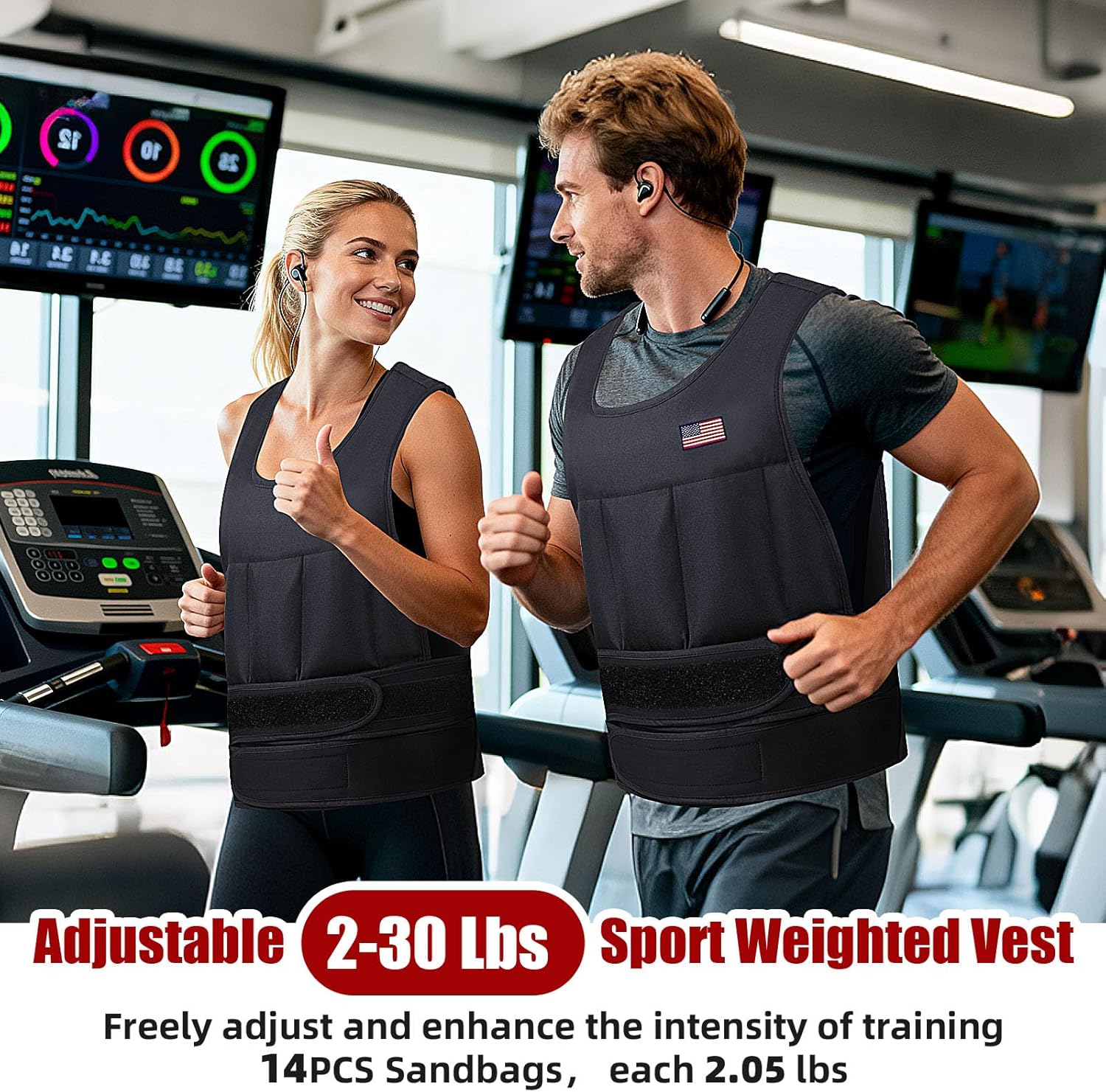 Wolliwa Adjustable Weighted Vest for Men Women,2-30 Lbs Adjustable Weighted Vest with Straps Womens Running Weight Vest for Walking Strength Training Fitness