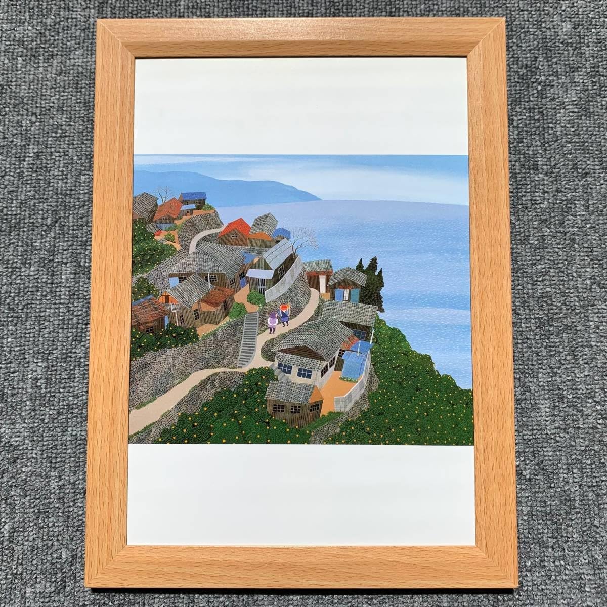 絵画 原田泰治額付き サインつき Amazon.co.jp: 原田泰治 「セントラルパーク」 画集画 A4額入り