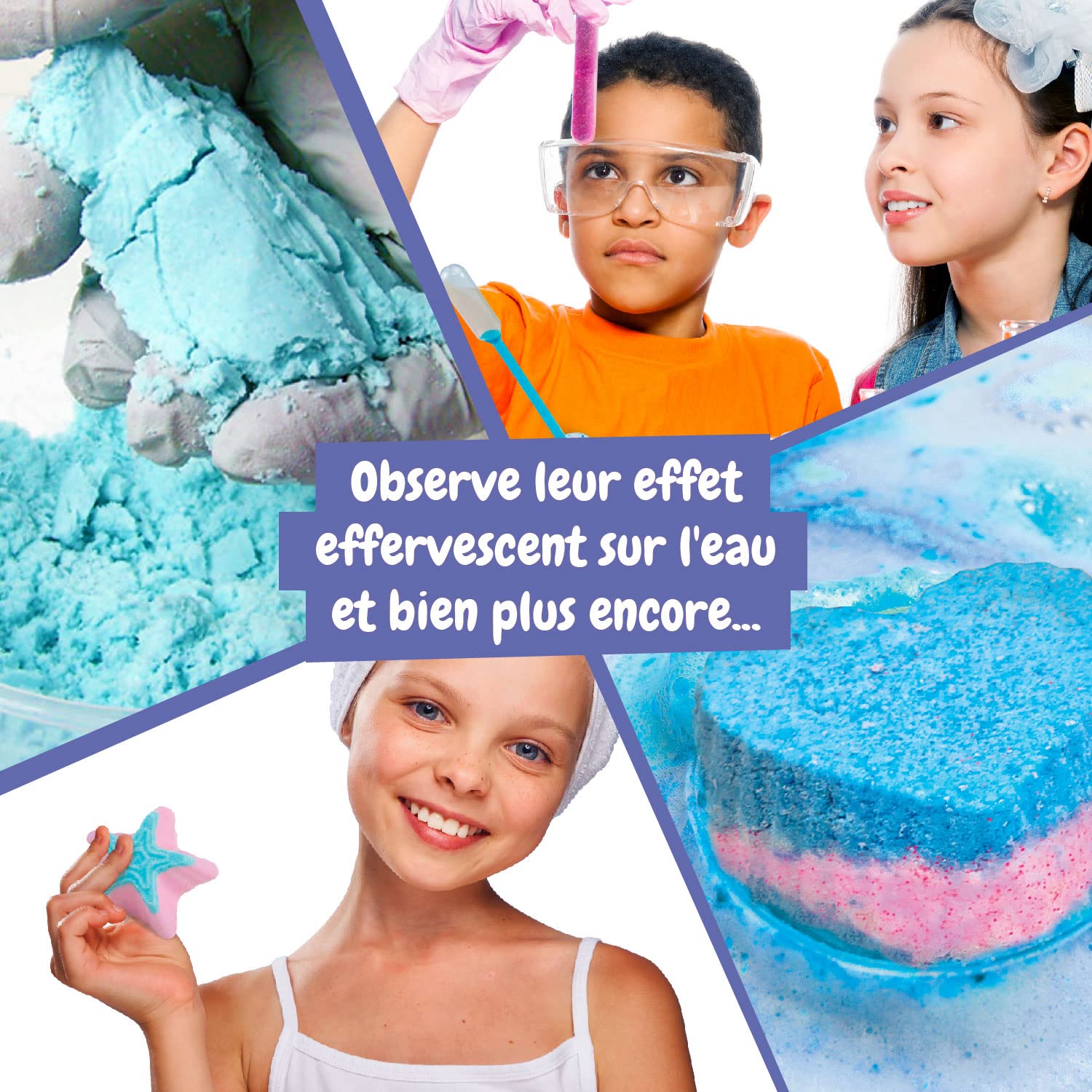 Science4you Fabrique Bombe de Bain pour Enfants: Création Boule de Bain, 6 Expériences Scientifiques, Coffret de Sciences pour Fille & Garçon 7+ Ans