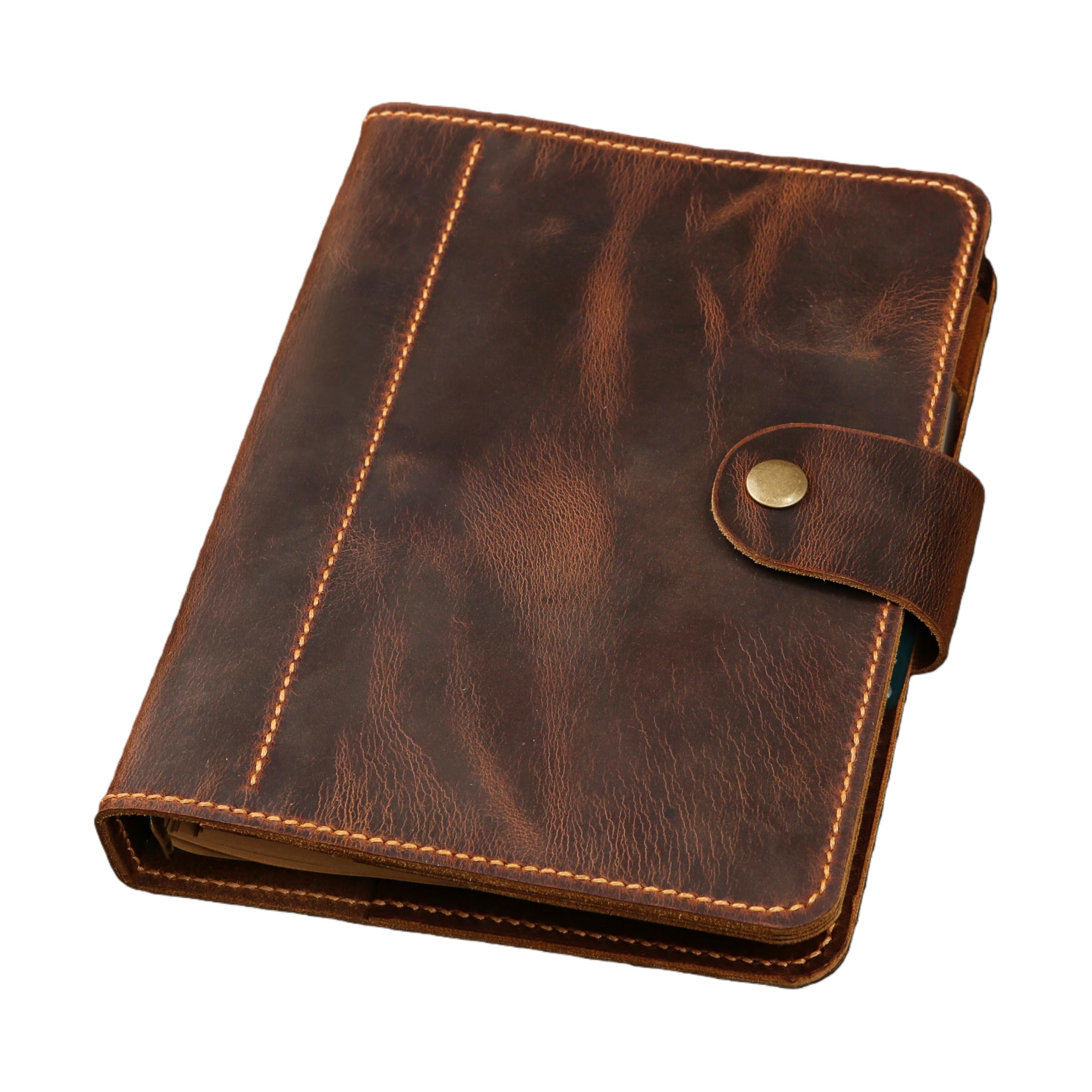 A5 Leder Organizer Ringbuch, Vintage Notizbuch, Gravur personalisiert