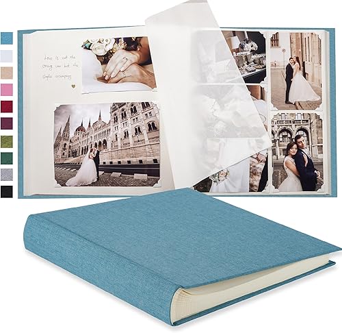 Pssoss Álbum de fotos grande para manualidades, 100 páginas con espacio de escritura para fotos de 3 x 5, 4 x 6, 5 x 7, 6 x 8, 8 x 10 pulgadas para