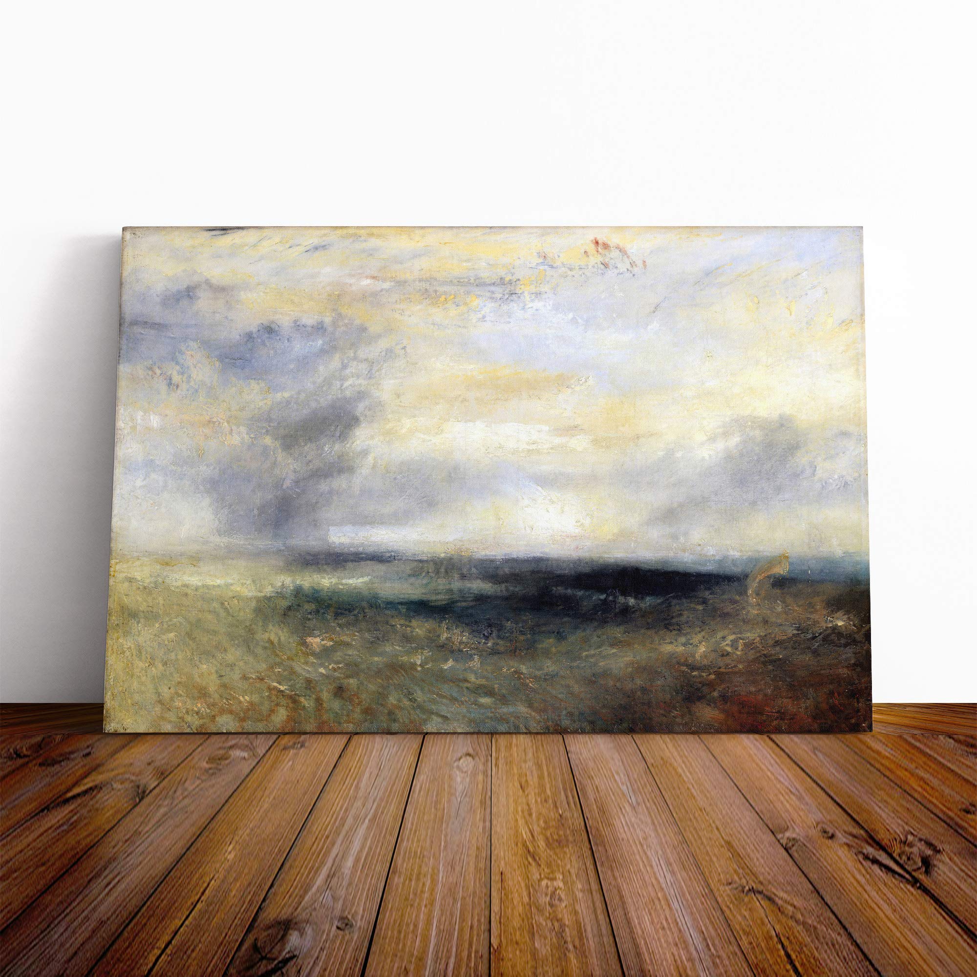 Joseph Mallord William Turner Margate from The Sea Canvas Print | Gallery Wrapped 30mm Frame Wall Art | 30x20 inches | Ready to Hang | Modern Seascape Picture | Living Room Bedroom Lounge Office