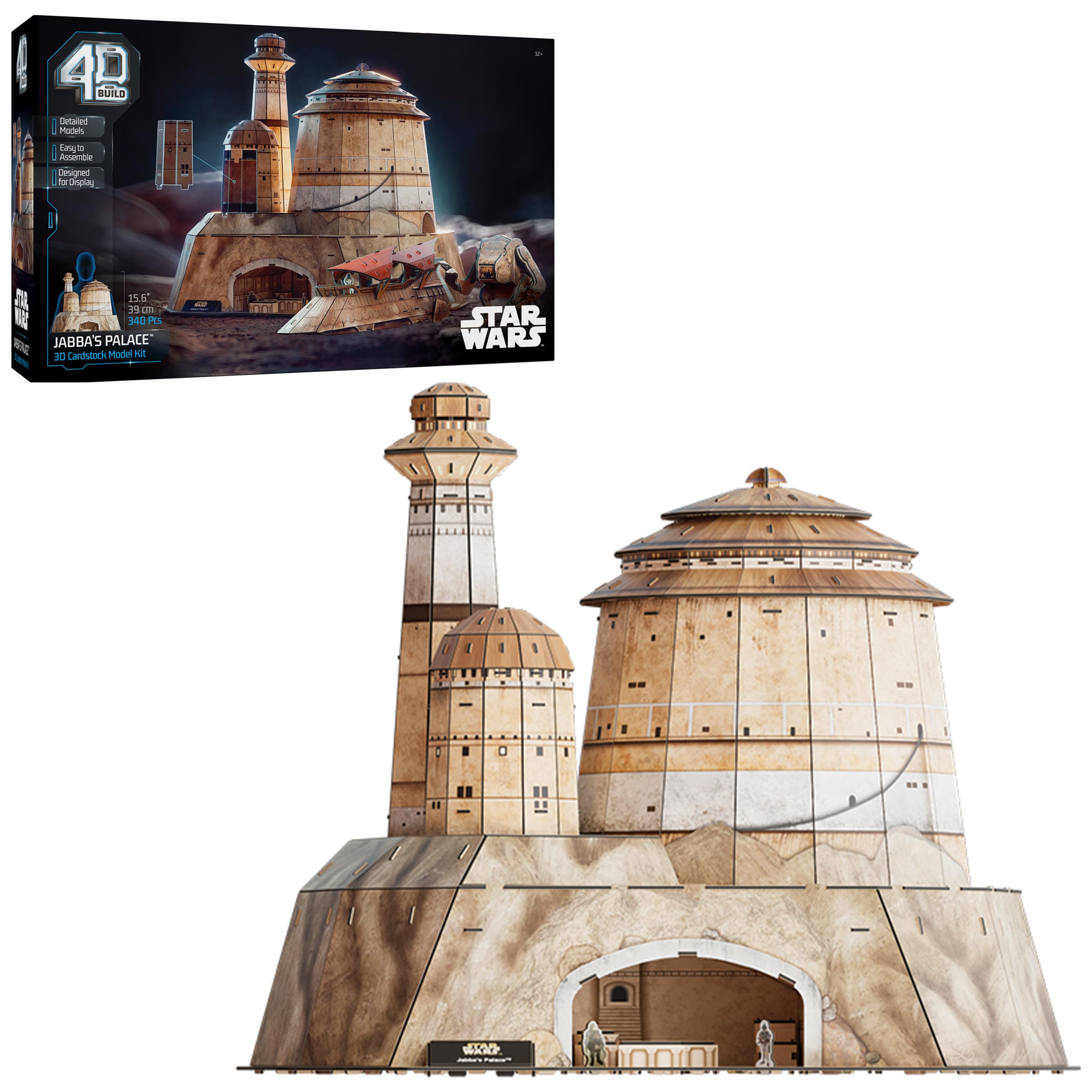 Star Wars Jabba’s Palace 3D Model Kit, Star Wars Collectibles & Desk Décor, Adult Puzzles, Building Toys, 3D Puzzles for Adults & Teens, 340 Pieces, for Ages 12 & Up