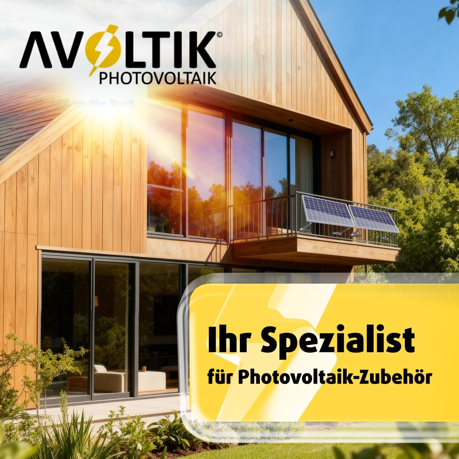 Avoltik 2x Balkonkraftwerk Halterung Balkon Geländer für alle Solarpanel-Größen I Solarmodul Halterung aus robustem Aluminium I Balkonkraftwerk Befestigung verstellbarem Winkel 0 ° oder 15-30°
