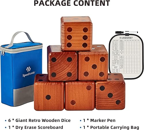 Miniatura 7 de Juego de dados gigantes de madera para patio, juego grande de yatzee de césped con marcador - juegos de playa al aire libre para adolescentes,