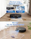 ECOVACS DEEBOT T50 Pro Omni Gen3 Care kit Aspirateur Robot Laveur Noir, Brosse latérale et Patin Extensibles, 25000Pa, AIVI 3D 3.0, Ajout Auto Solution, Lavage 75 °C, Séchage air Chaud, Ultra-Fin 81mm - 6