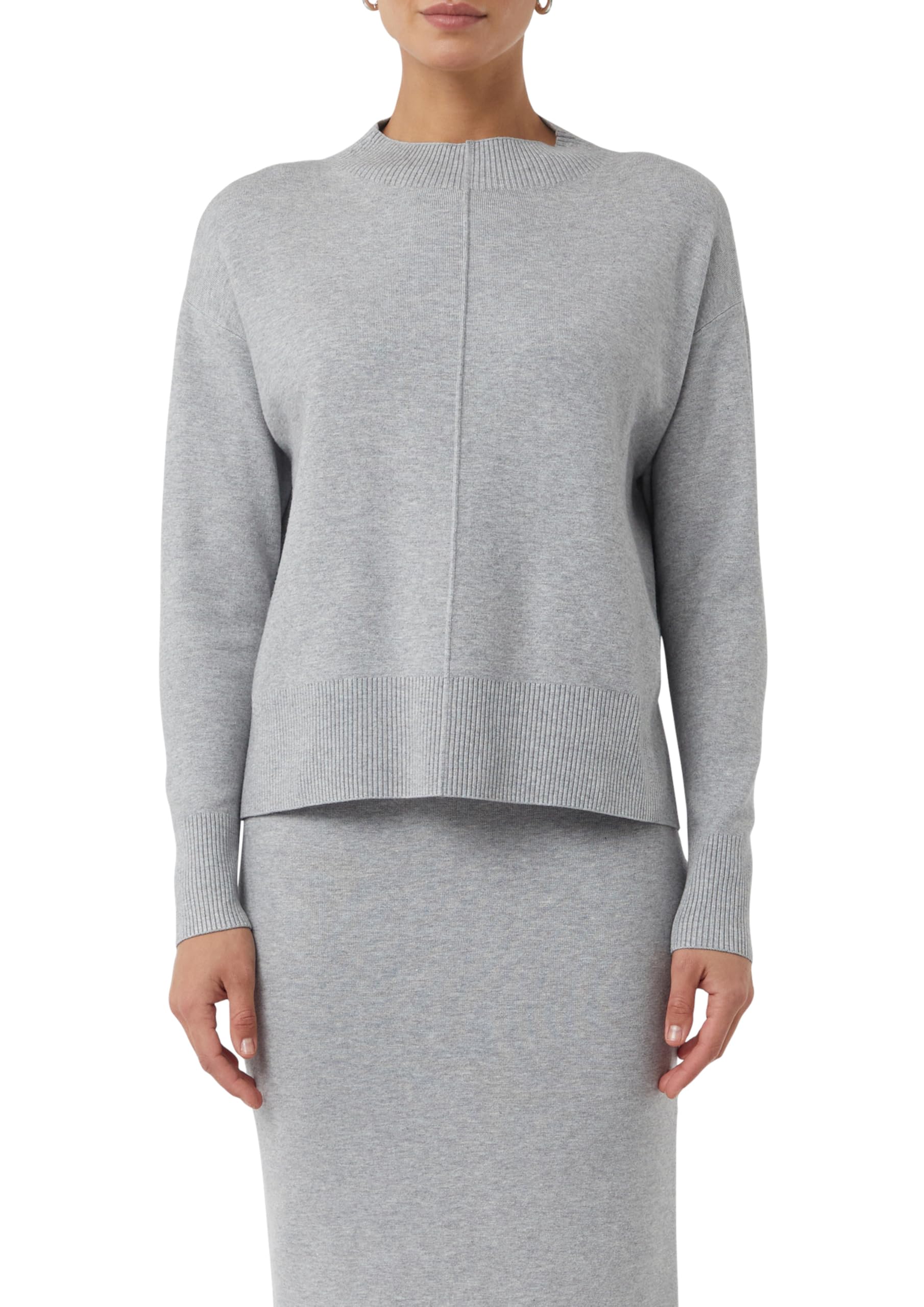 Comma Feinstrickpullover aus Viskosemix mit Ziernaht