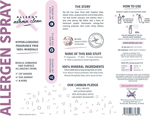 Miniatura 9 de Allergy Asthma Clean Concentrado mineral en aerosol de alérgenos en una botella Solo tienes que añadir agua 338 onzas 1 botella
