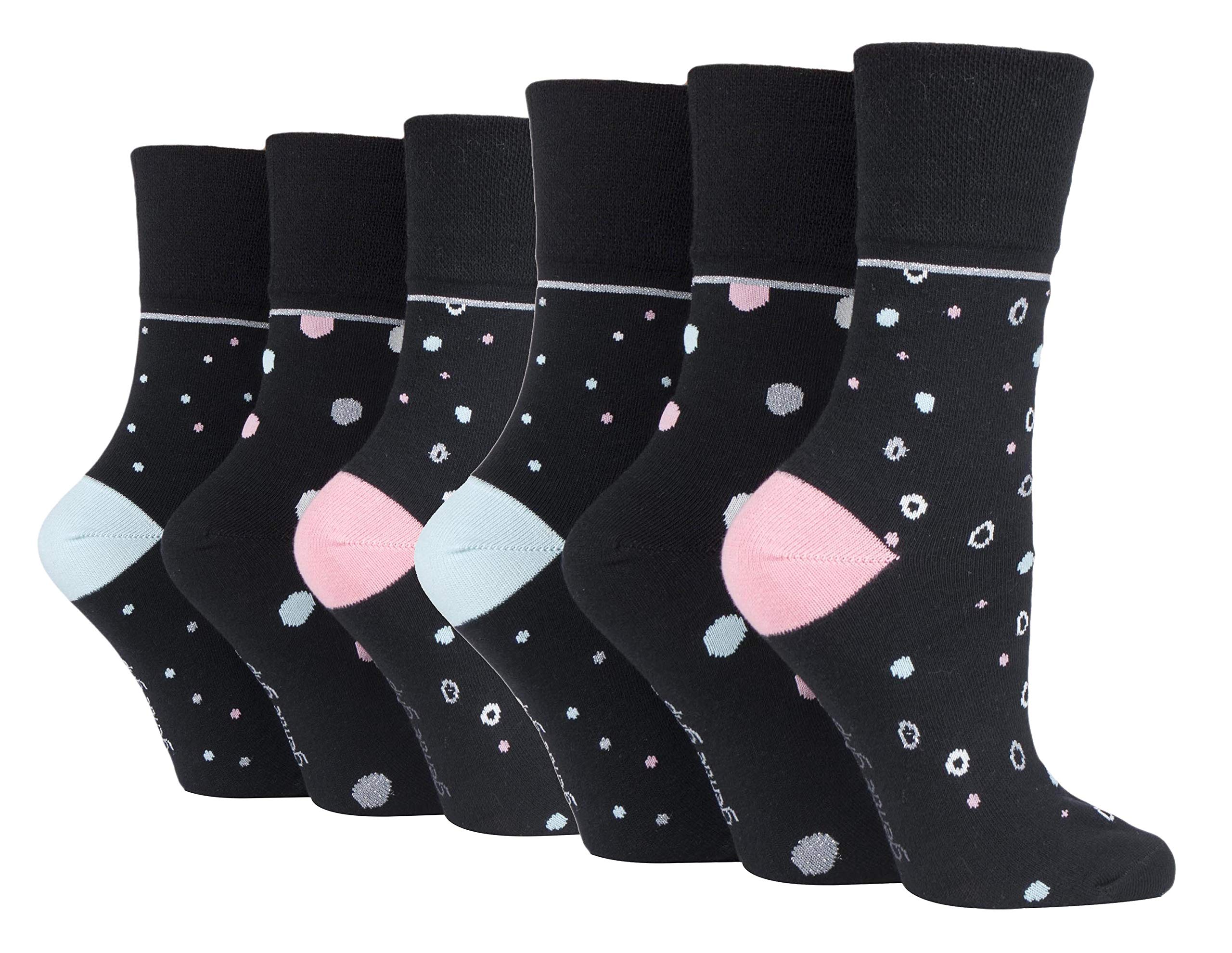 SOCKSHOP Gentle Grip - Women's Socks - Cotton - Black - Size 4-8