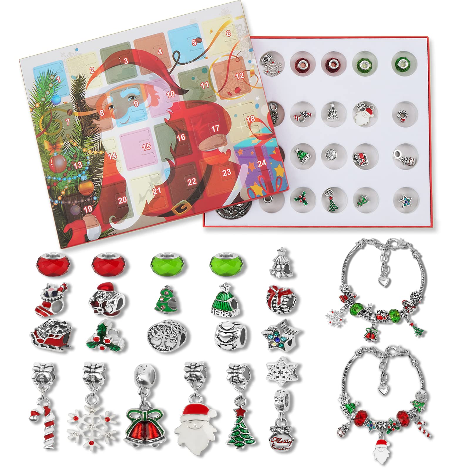 Amazon.com: Christmas Countdown Calendar 2022, Advent Calendar for Girls,  DIY Bracelet of 2 Making Kit with 22 Charms Beads, Xmas Theme Gifts for  Girls Kids Women, Red : Home & Kitchen