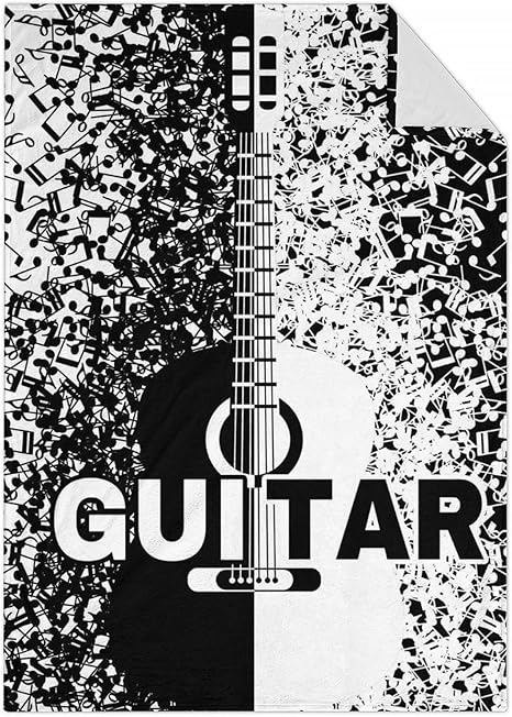 Mercuryelf Guitar Throw Blanket - Soft, Fuzzy & Warm - 30x40 Inches Small Blankets for Lap, Crib - Novelty Throws Gift for Guitar Lovers