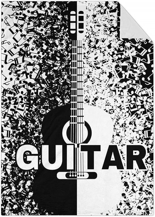Mercuryelf Guitar Throw Blanket - Soft, Fuzzy & Warm - 30x40 Inches Small Blankets for Lap, Crib - Novelty Throws Gift for Guitar Lovers
