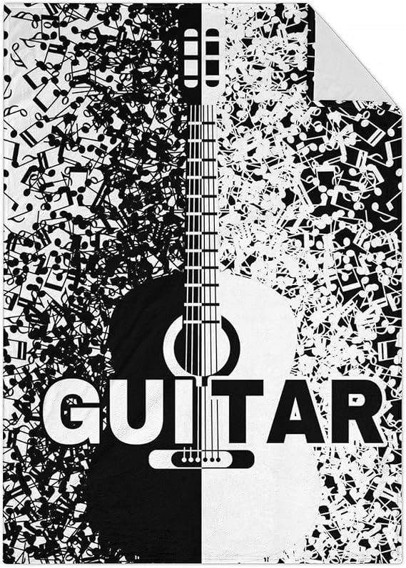 Mercuryelf Guitar Throw Blanket - Soft, Fuzzy & Warm - 30x40 Inches Small Blankets for Lap, Crib - Novelty Throws Gift for Guitar Lovers