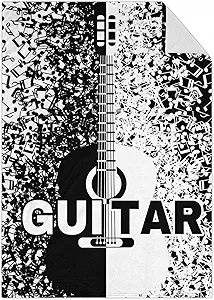 Mercuryelf Guitar Throw Blanket - Soft, Fuzzy & Warm - 30x40 Inches Small Blankets for Lap, Crib - Novelty Throws Gift for Guitar Lovers