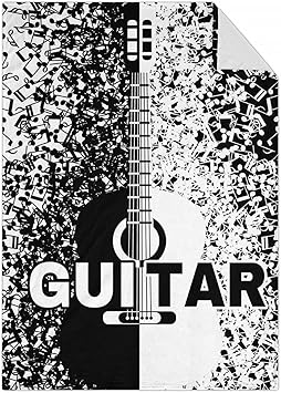 Mercuryelf Guitar Throw Blanket - Soft, Fuzzy & Warm - 30x40 Inches Small Blankets for Lap, Crib - Novelty Throws Gift for Guitar Lovers