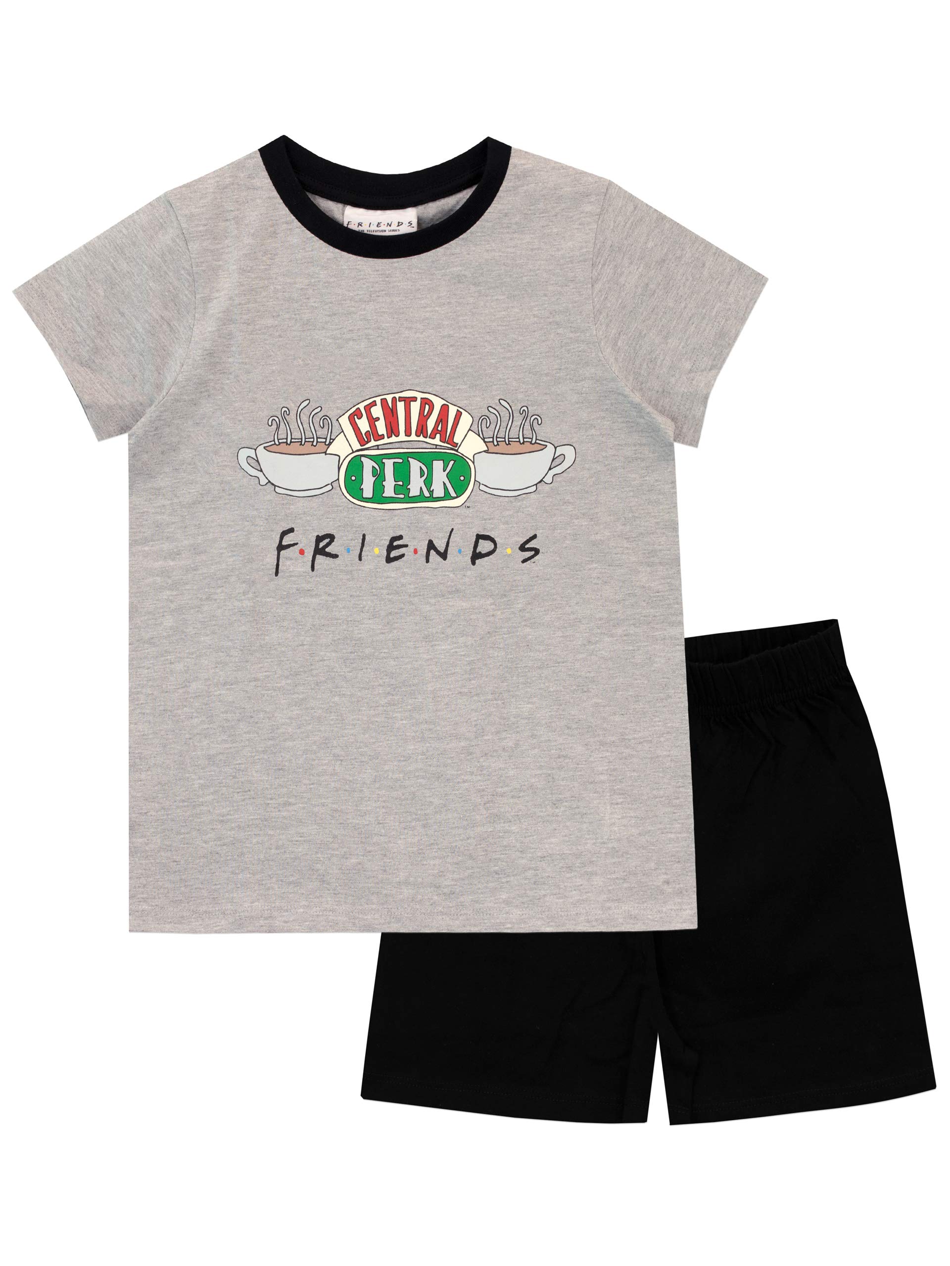 Friends Girls Black Short Pyjamas Central Perk 7-8 Years