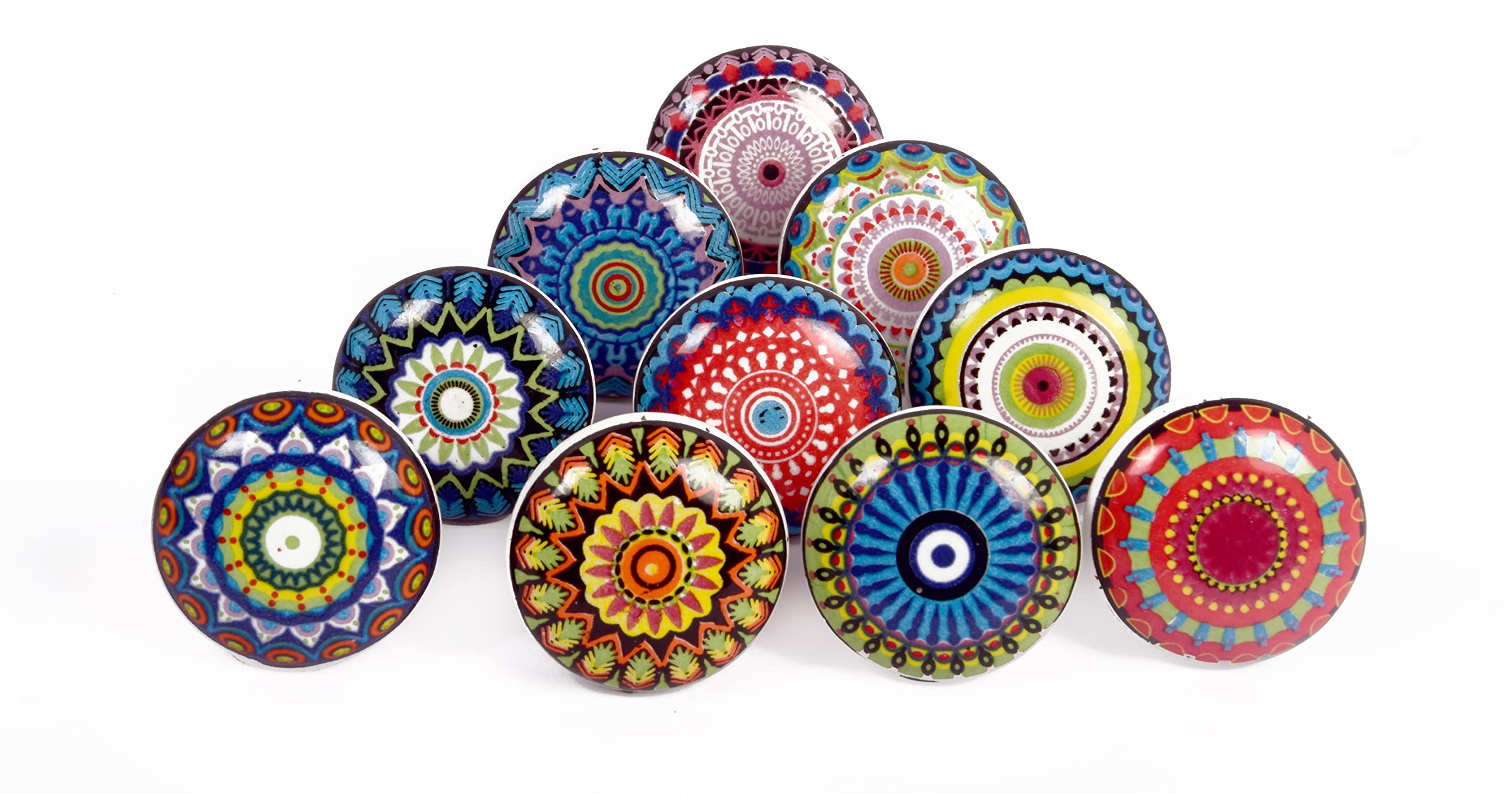 BLESSINDIA Ceramic Pulls Knobs Multi Color Vintage Hand Painted Mandala Cabinet Knobs for Kitchen Drawer & Door, Wardrobe, Cupboard Set of 10 (B0BQVVT1PG) Amazon Price History, Amazon Price Tracker