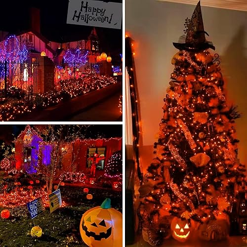 Miniatura 4 de Overlength - Luces solares de Navidad para exteriores, paquete de 2 unidades en total de 210 pies, 600 luces LED solares de Navidad, tira de luces