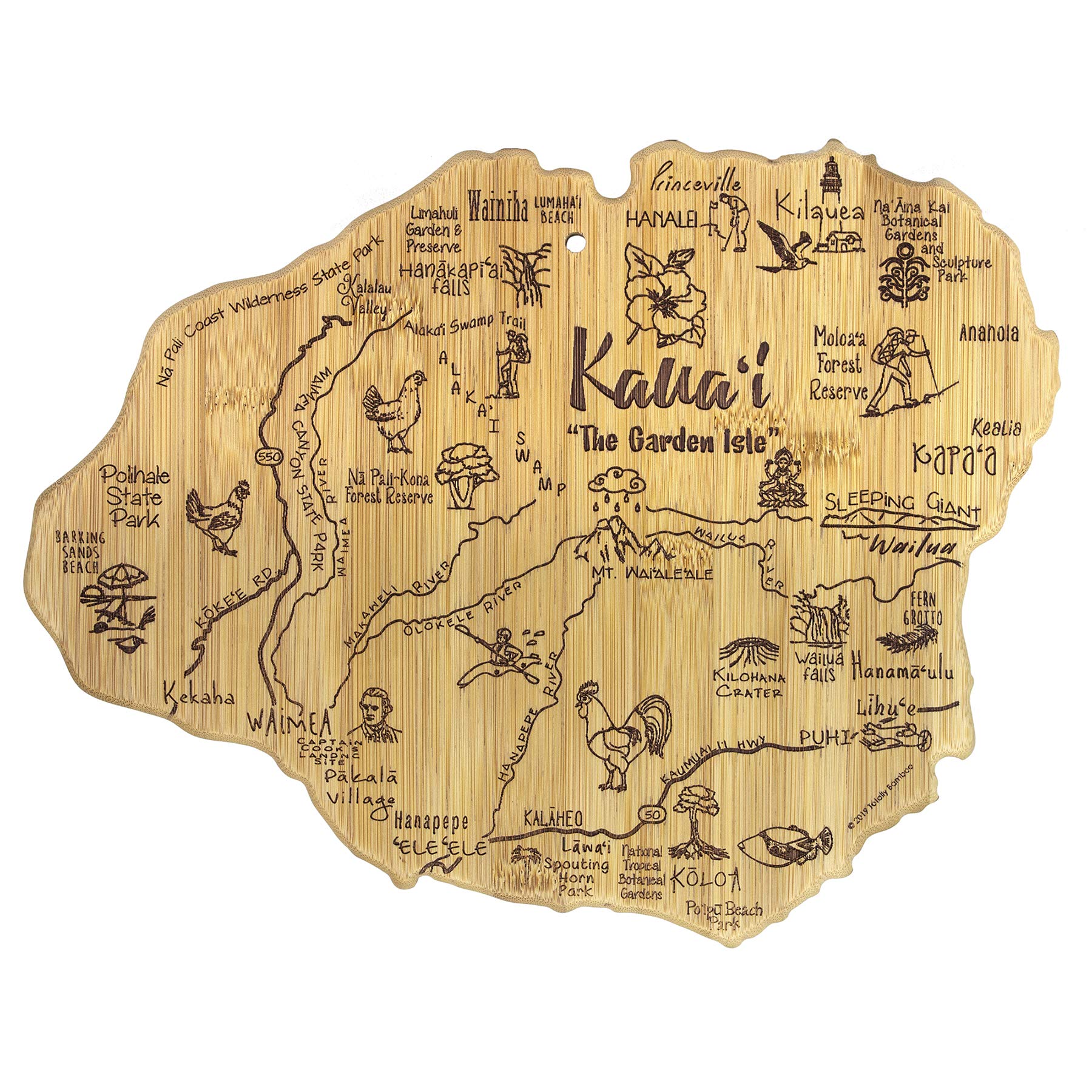 Totally BambooKauai Island Destination Bamboo Serving and Cutting Board