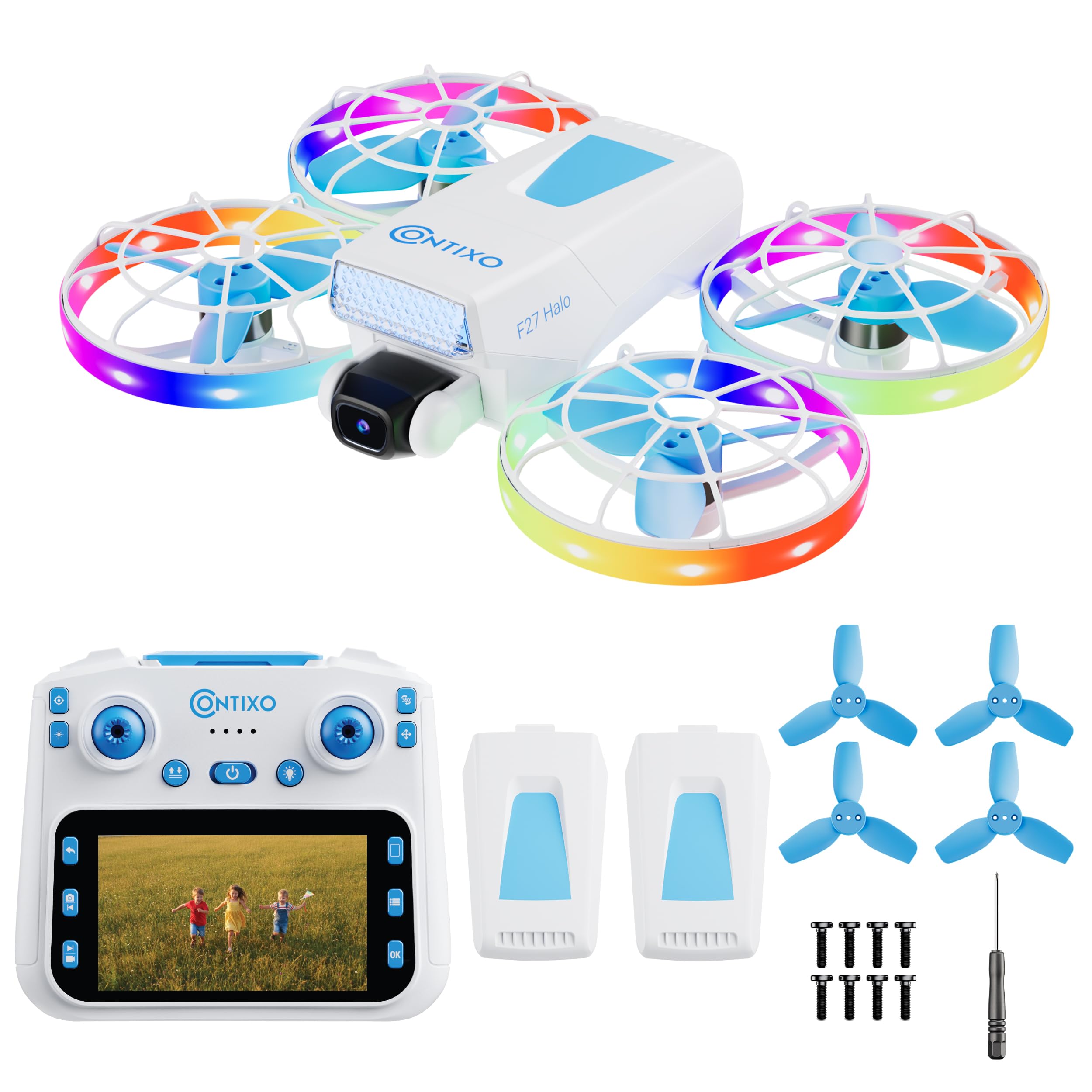 Amazon.com: Contixo F27 Halo Mini Foldable Drone with 4.3