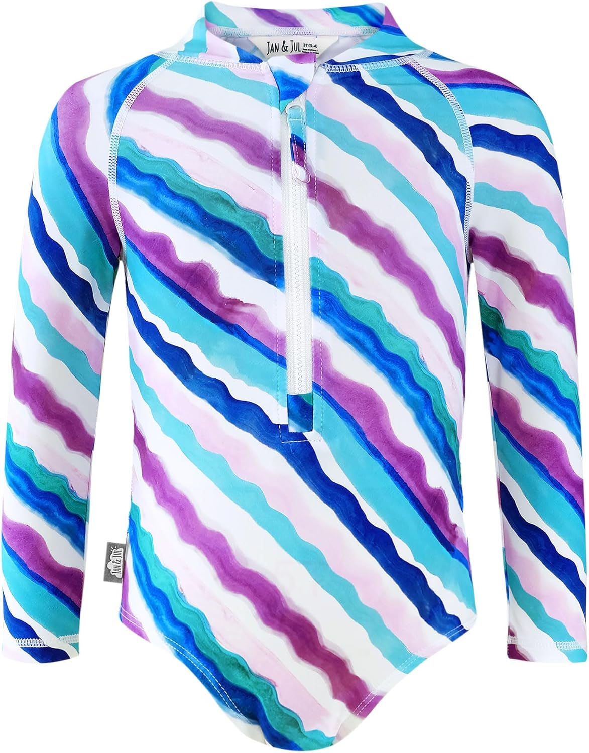 JAN & JUL Long Sleeve 1-pc Girls' UV Swim-Suit Rash Guard (Baby, Toddler, Kids)