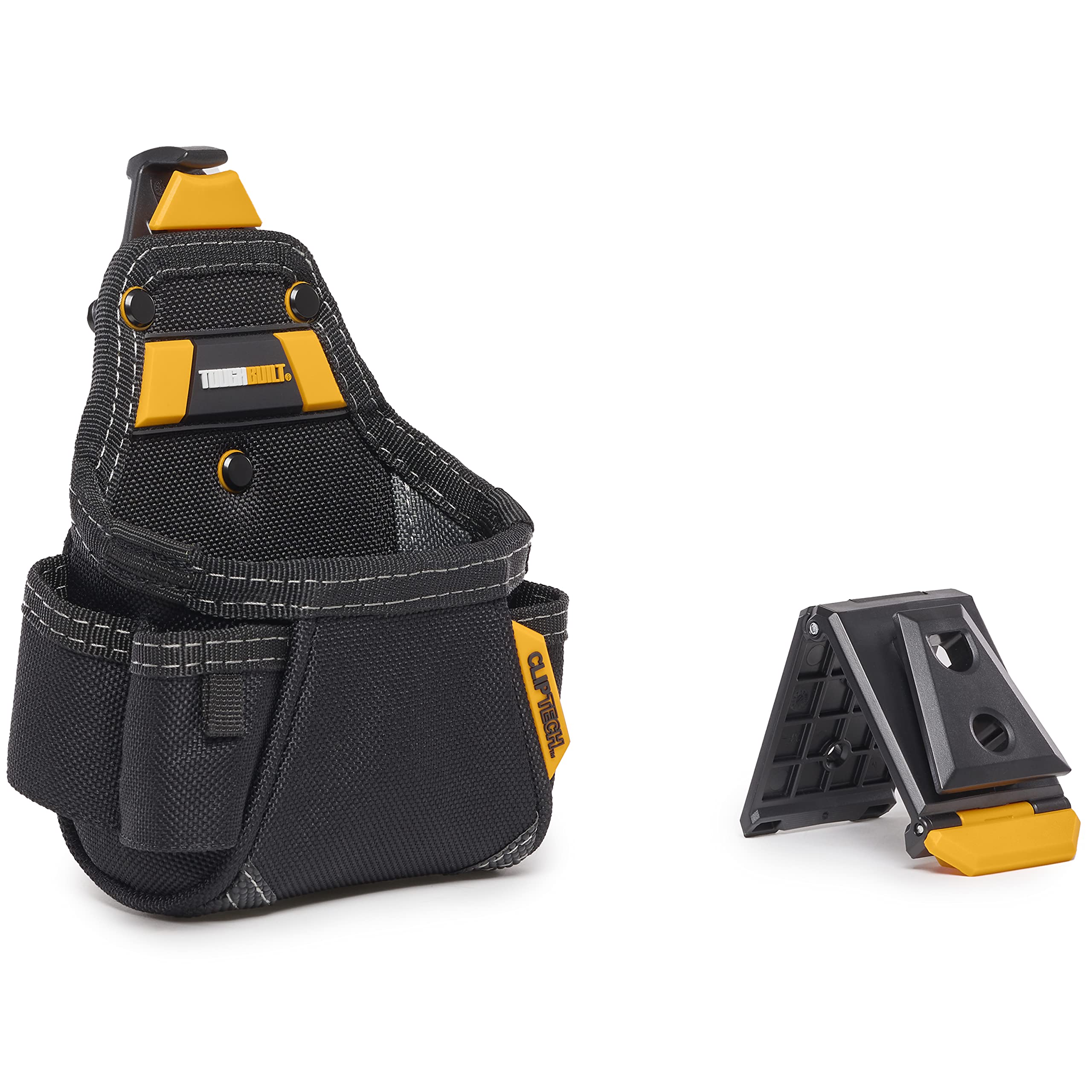 ToughBuilt Mètre Ruban/Pochette Multi-Usage, Pochette à Outils Robuste avec hub ClipTech, Tissu renforcé 1680D, Clip à mesurer, Design Multi-Poches pour Les Professionnels des métiers et
