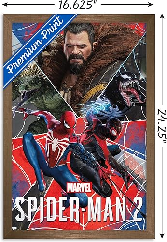 Miniatura 3 de Trends International Marvel's Spider-Man 2 - Póster de pared de grupo, 14.72 x 22.37 pulgadas, versión enmarcada en bronce
