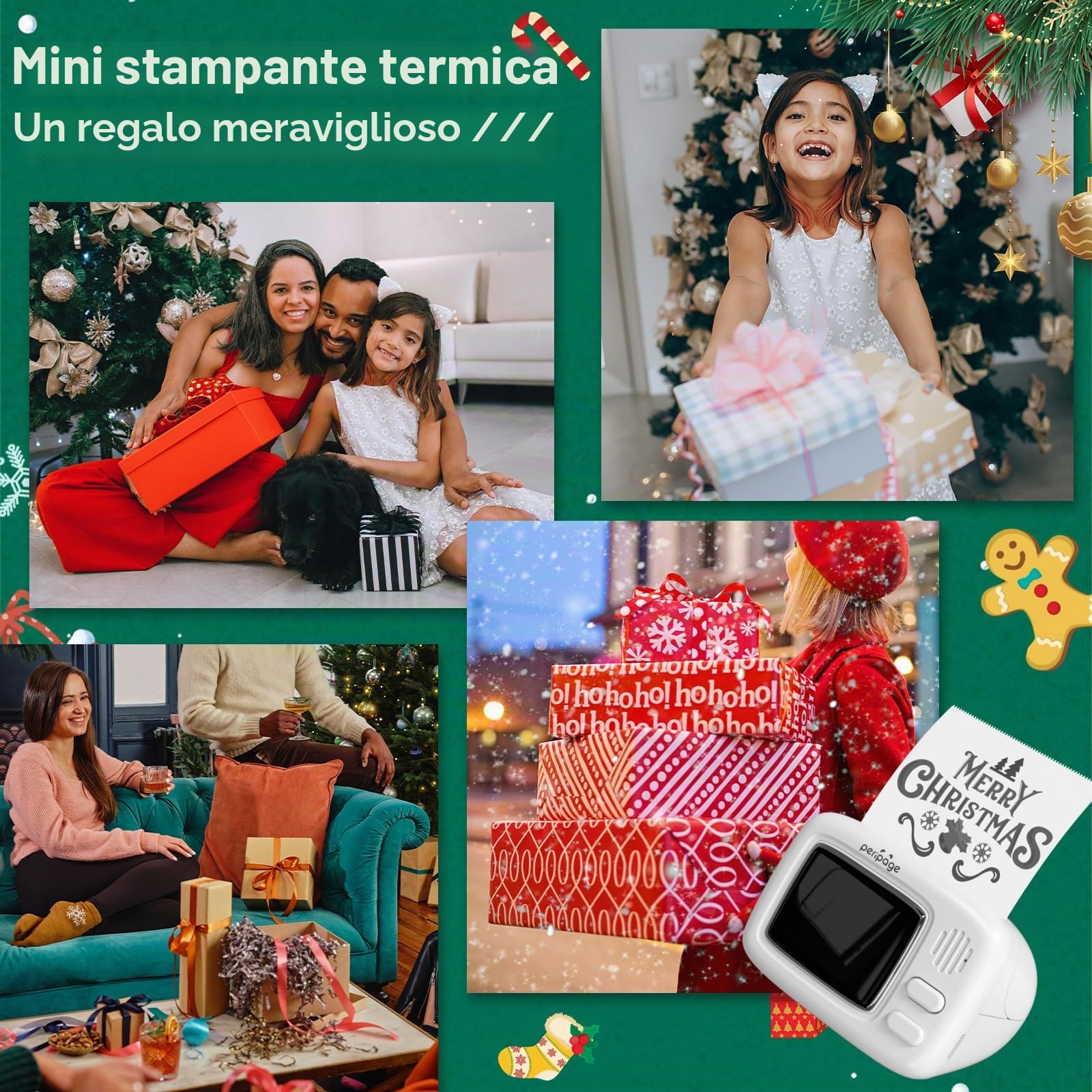 PeriPage Mini Stampante Portatile Termica A2 Bluetooth per Foto Appunti Diario