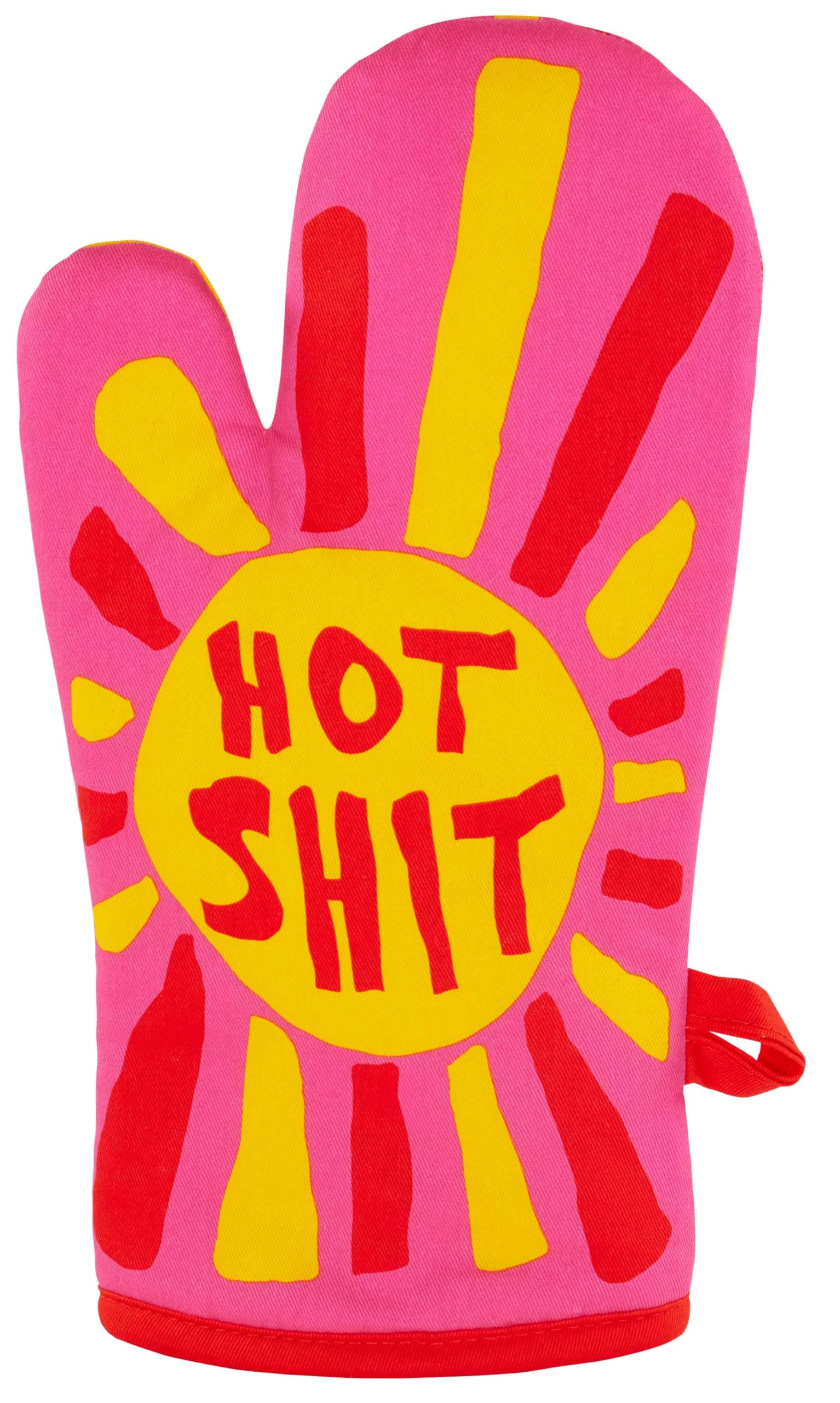 Blue Q Hot Sh*t Funny Oven Mitts - Cute Oven Mitts, Home Kitchen Gifts, Cooking Accessories, Super-Insulated Quilting, Comfy Natural-Fitting Shape, Pot Holders, 100% Cotton, Size 12.5" L x 7.5" W — image 1