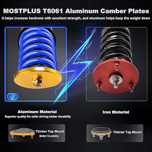 Miniatura 4 de MOSTPLUS Puntales helicoidales compatibles con MK2 MK3 1995-2002 Volkswagen Cabrio 90-95 Corrado 85-99 Golf Jetta (solo cuerpo 1999 Jetta MK3)