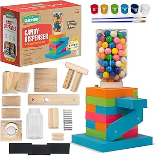 SparkJump DIY Wood Building Kits, STEM Woodworking Kit for Kids, Creativ...