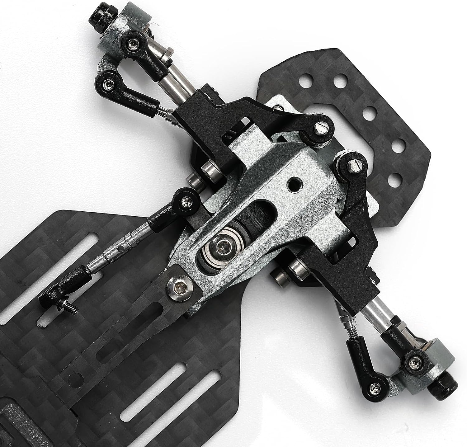 RC Car Frame, 1/24 1/28 TG Racing Carbon Fiber Assembled Mini Rear Drive RWD Drift Racing Car Frame Body Kit with Tools DIY Parts (Black) image 4