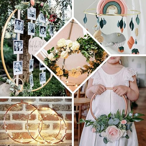 Miniatura 5 de Efavormart - Anillos colgantes de metal dorado resistente de 28 pulgadas para decoración de bodas y fiestas